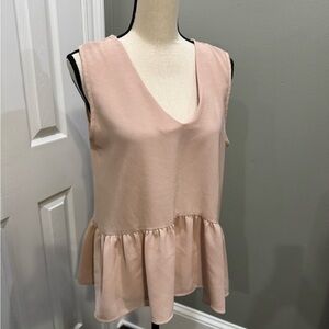 Caramela Blush Sleeveless Peplum Blouse